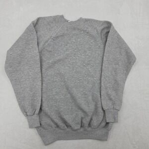 VTG 80s Hanes XL Tall Blank Crewneck Sweatshirt Heather Gray USA Made Tri-Blend